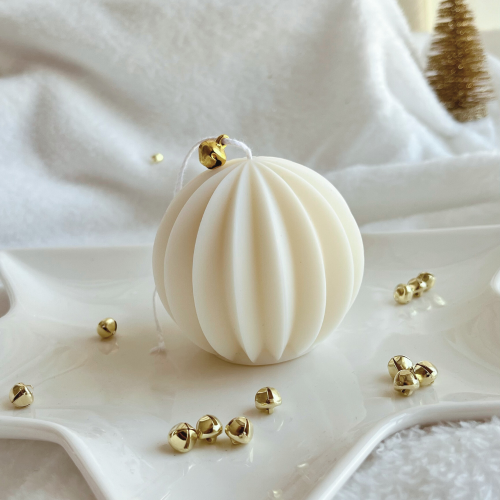 Vela Bola de Navidad Flocada