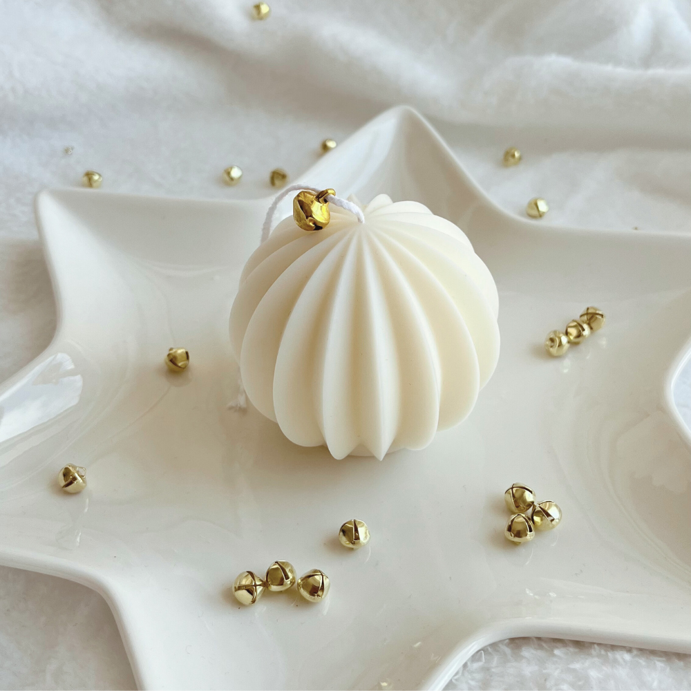 Vela Bola de Navidad Flocada