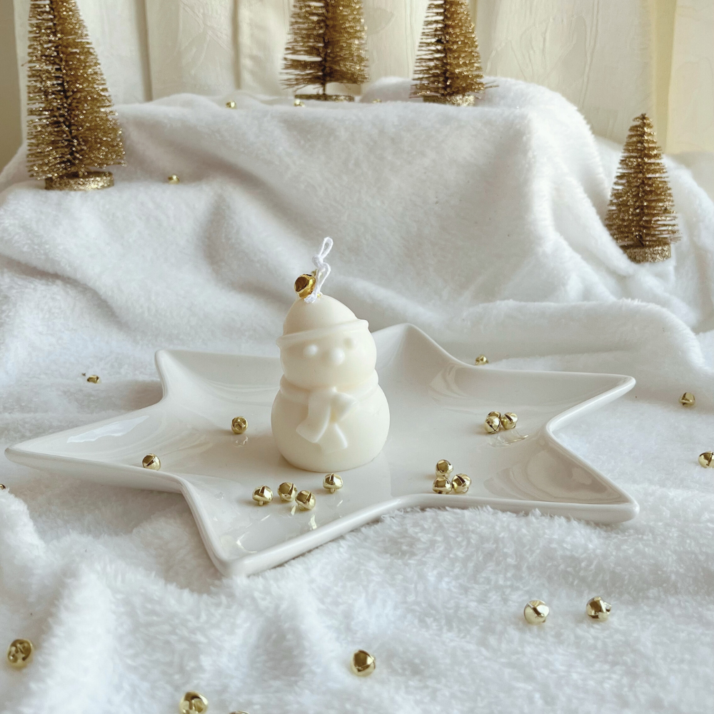 Vela Muñeco De Nieve